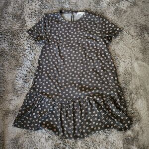 LOFT Gray Floral Patterned Dress